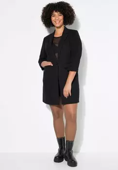 Короткое пальто LONG- KOMFORT FIT 3/4-RMEL MIT GEKRUSELTEM ABSCHLUSS Angel of Style, черный