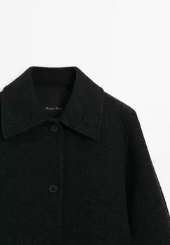 Короткое пальто MID-LENGTH BUTTONED Massimo Dutti, серый