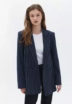Короткое пальто MIT MODISCHEN STREIFEN OXXO, темно-синий