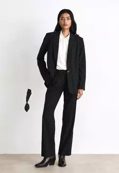 Короткое пальто ONE BUTTON PINSTRIPE DKNY, черный