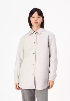 Короткое пальто PCDUSA SHACKET Pieces, светло-серый