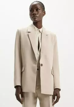 Короткое пальто Single Breasted Solid Color Calliope, бежевый