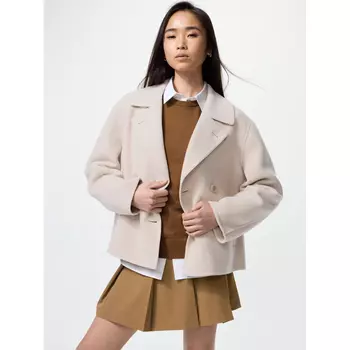 Короткое пальто Uniqlo женское, 30 кремовый