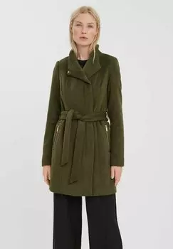 Короткое пальто Vero Moda КУРТКА С ПОЯСОМ VMTWODOPE, цвет ivy green