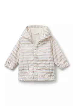 Короткое пальто WITH ALLOVER STRIPES United Colors of Benetton, белый