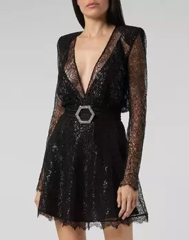 Короткое платье элегантное Philipp Plein, черный