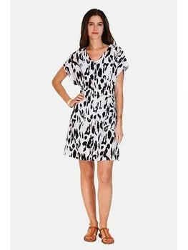 Короткое платье ASSUILI, белый/черный