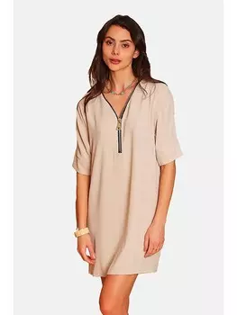 Короткое платье ASSUILI, бежевый