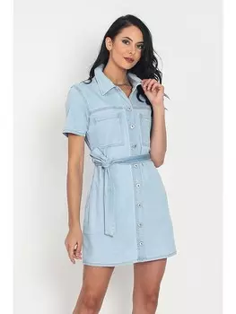 Короткое платье ASSUILI Jeans, голубой