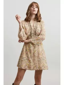 Короткое платье Atelier Rve Blusenkleid IRJEANNE DR - 20115910 Kleid mit Stehkragen und Rschen, желтый