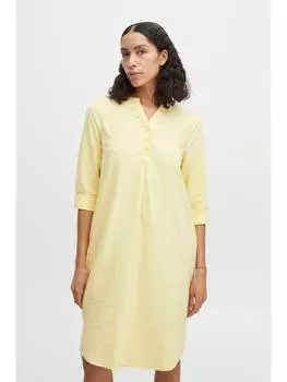 Короткое платье b.young Blusenkleid - BYFALAKKA LONG DR - 20811338 Dress aus Leinenmix, желтый