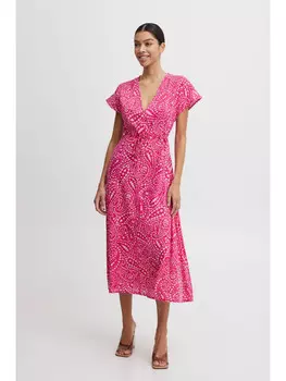 Короткое платье b.young Blusenkleid BYIMILLA DR - 20812953 Langes Kleid mit Bindeband, розовый