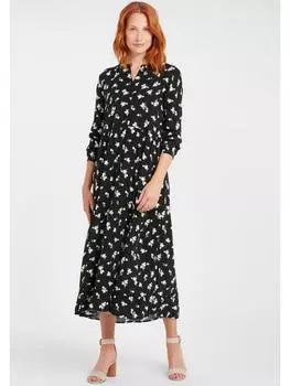 Короткое платье b.young Blusenkleid BYISOLE LONG - 20807855 A-Linienkleid mit floralem Muster, красочный