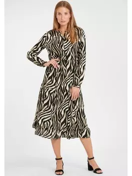 Короткое платье b.young Blusenkleid BYISOLE LONG - 20807855 A-Linienkleid mit floralem Muster, красочный