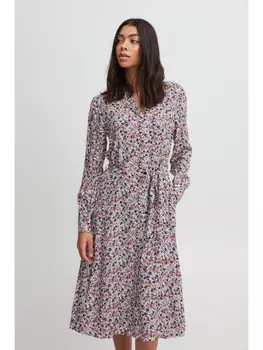 Короткое платье b.young Blusenkleid BYJOSA SHIRT DR 2 - 20812709 Feminines Midikleid mit Muster, красный