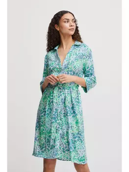 Короткое платье b.young Blusenkleid BYMMJOELLA SHIRT DR - 20812926 Hemdkleid mit Bindegrtel, синий