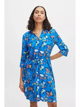 Короткое платье b.young Blusenkleid BYMMJOELLA SHIRT DR - 20812926 Hemdkleid mit Bindegrtel, синий