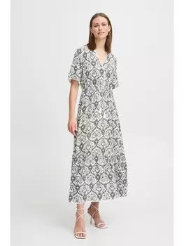 Короткое платье b.young Maxikleid BYHALBA DRESS - 20815452 sommerliches Kleid mit Muster, черный