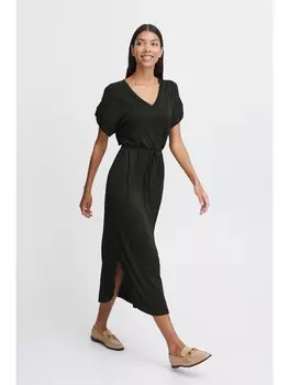 Короткое платье b.young Maxikleid BYPIRENI DRESS 2 - 20814677 sommerliches Kleid mit Muster, цвет black denim
