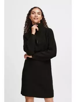 Короткое платье b.young Strickkleid BYMISHA DRESS - 20812250 Strickkleid mit Troyer-Kragen, цвет black denim