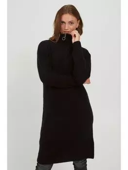 Короткое платье b.young Strickkleid BYMONALISE DRESS - 20810765 Strickkleid mit Troyerkragen, цвет black denim