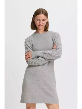 Короткое платье b.young Strickkleid BYNONINA RIB DRESS 2 - 20813517, серый