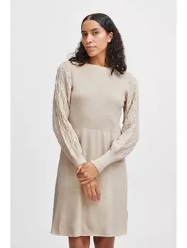 Короткое платье b.young Strickkleid BYNONINA RIB DRESS 2 - 20813517, бежевый