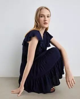 Короткое платье Bambula со вставками Easy Wear, темно-синий