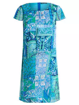 Короткое платье Betty Barclay Chiffonkleid mit Reiverschluss, цвет Blau/Grn