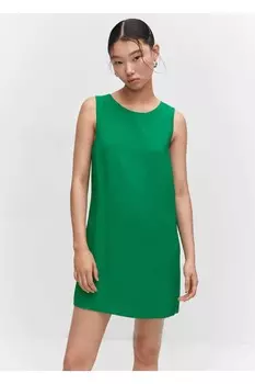 Короткое платье без рукавов Mango, зеленый