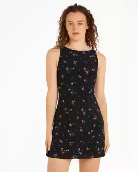 Короткое платье без рукавов с круглым вырезом Tommy Jeans, черный