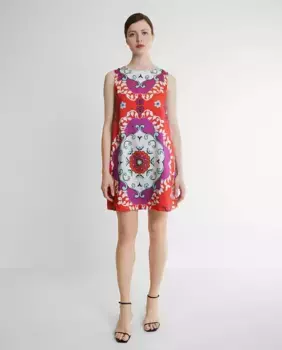 Короткое платье без рукавов с принтом Trucco, красный