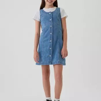 Короткое платье без рукавов с пуговицами Gap, синий