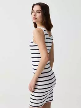 Короткое платье без рукавов в полоску Ovs, цвет white/blue