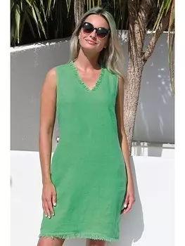 Короткое платье Bleu d'Azur Leinen Vanna, зеленый