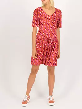 Короткое платье Blutsgeschwister Kleid Summer Ease Cache, цвет Rot/Bunt