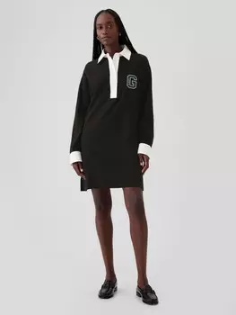 Короткое платье-блузка Gap, черный