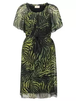 Короткое платье CARTOON Chiffon kurzarm, цвет grn/schwarz