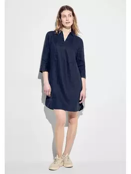 Короткое платье Cecil Leinen, темно-синий