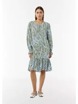 Короткое платье comma CI Kleid kurz, цвет Blau-olive