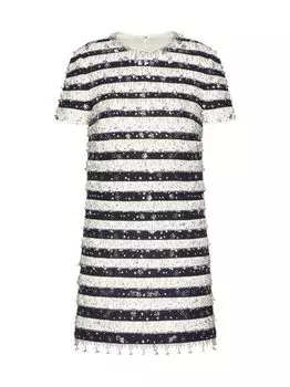 Короткое платье Crepe Couture с вышивкой Valentino, слоновая кость