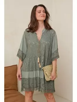 Короткое платье Curvy Lady, хаки