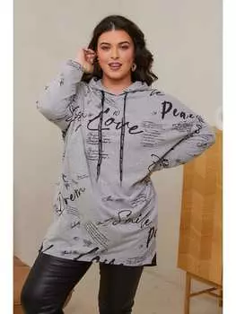 Короткое платье Curvy Lady, серый