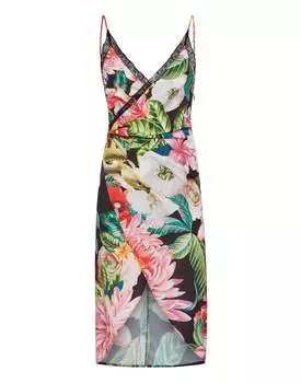 Короткое платье цветы PHILIPP PLEIN, черный