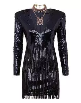 Короткое платье Degrad Paillettes PHILIPP PLEIN, синий/золотой