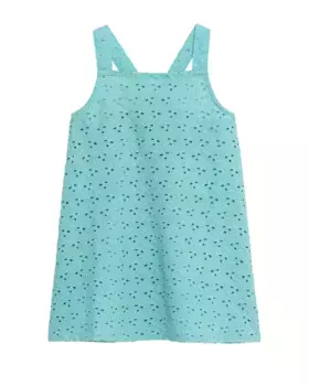 Короткое платье для девочки из ажурной ткани DOLORES CORTS, бирюзовый