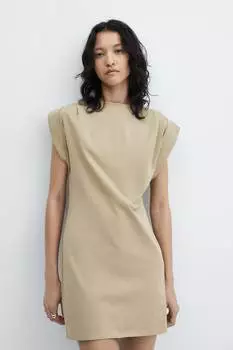 Короткое платье для свиданий Mango, бежевый