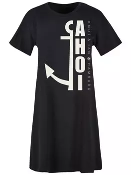 Короткое платье F4NT4STIC Damen T-Shirt Kleid Ahoi Anker Knut & Jan Hamburg, черный