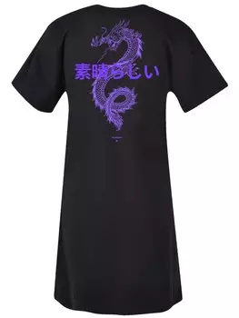 Короткое платье F4NT4STIC Damen T-Shirt Kleid Drache Japan Damen T-Shirt Kleid, черный