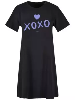 Короткое платье F4NT4STIC Damen T-Shirt Kleid Valentinstag xoxo Damen T-Shirt Kleid, черный